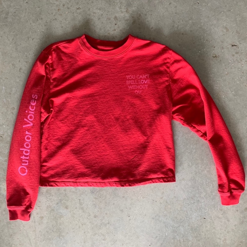 Outdoor Voices Can't Spell Love Without OV Sweatshirt Red Edition
